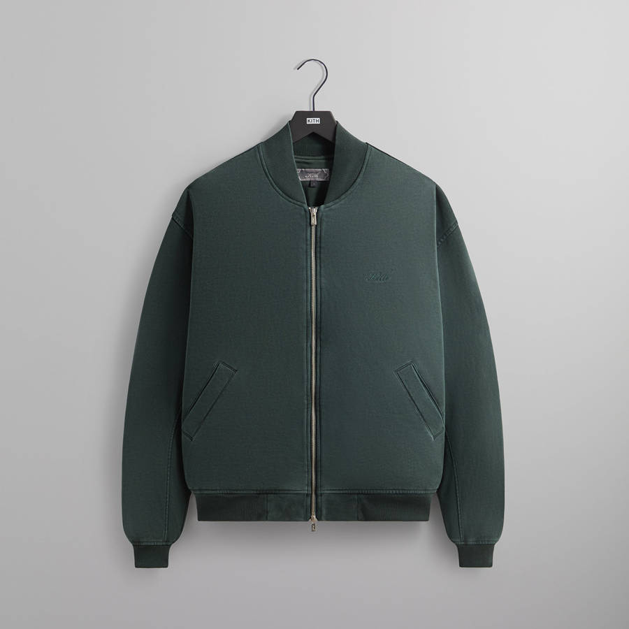 Green Men Kith Fleece Avery Bomber Jackets | 2634-BOFHW