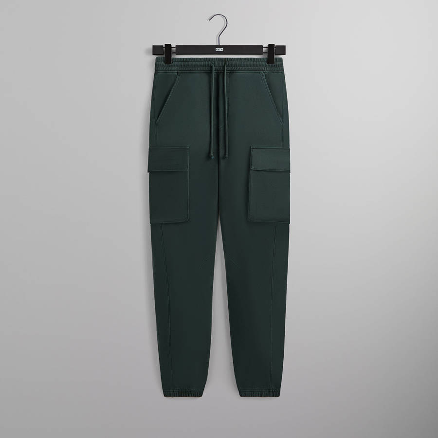 Green Men Kith Fleece Eldridge Cargo Sweat Pants | 9524-RVUCK
