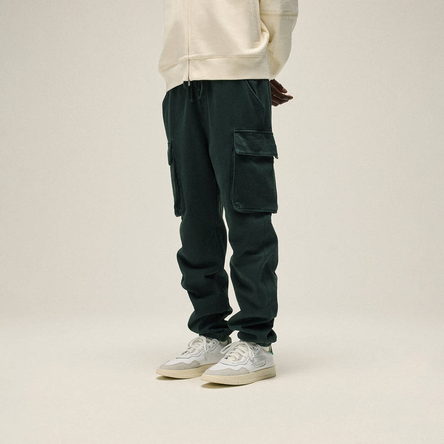 Green Men Kith Fleece Eldridge Cargo Sweat Pants | 9524-RVUCK
