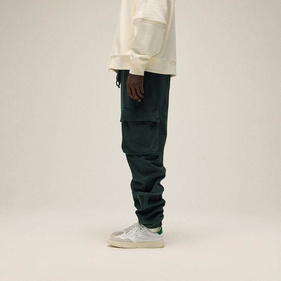 Green Men Kith Fleece Eldridge Cargo Sweat Pants | 9524-RVUCK