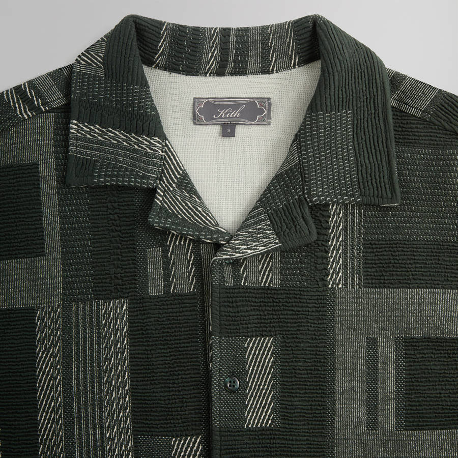 Green Men Kith Geometric Knit Cohen Shirts | 0457-DIRWO
