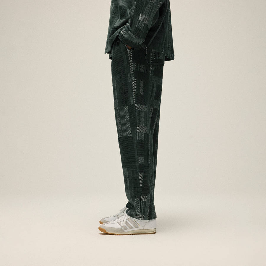 Green Men Kith Geometric Knit Elmhurst Pants | 5712-XBYJE