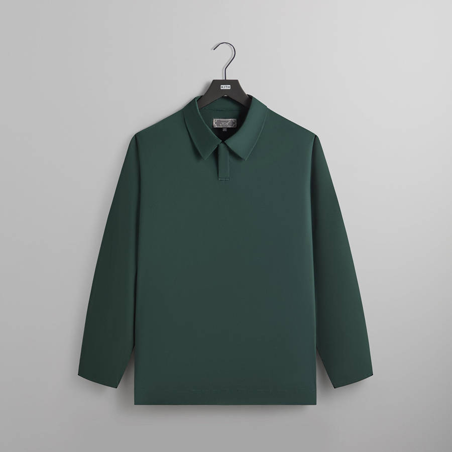 Green Men Kith Kayson Snap Front Polo Shirts | 6704-LVJSE