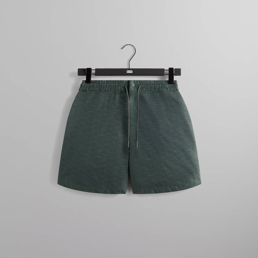 Green Men Kith Monogram Mason Shorts | 2146-FCBWJ