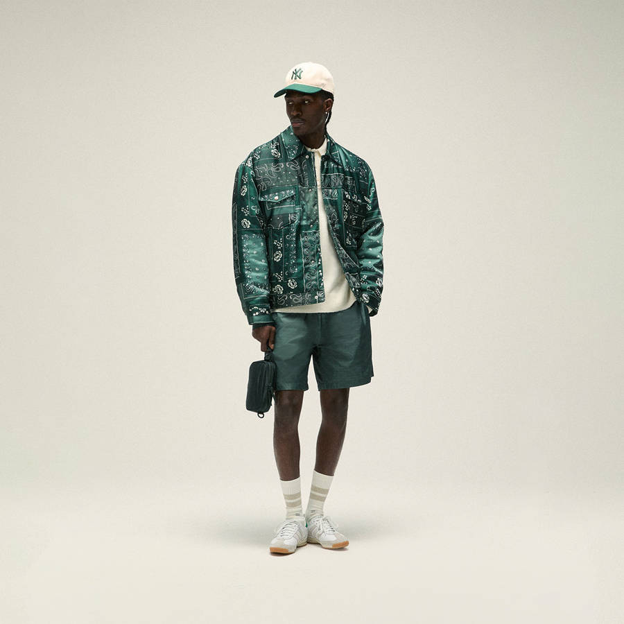 Green Men Kith Puffed Jase Satin Trucker Jackets | 4389-NZKLG