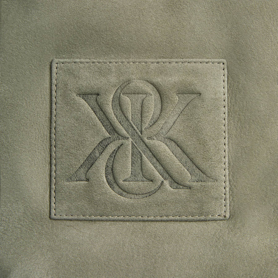 Green Men Kith Puffed Suede Jaysen Hoodie | 4237-DWHLE