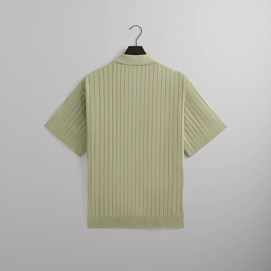 Green Men Kith Rhys Knit Stripe Buttondown Shirts | 8271-RIKFE