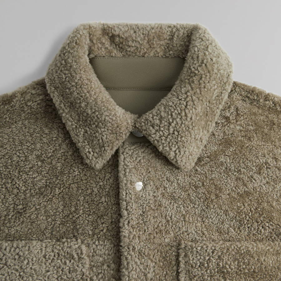 Green Men Kith Shearling Apollo Shirts | 9670-ODRGY