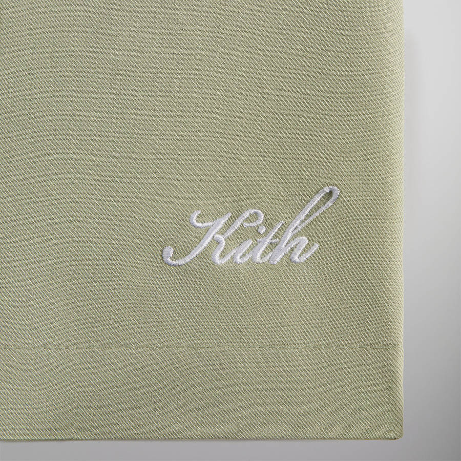 Green Men Kith Silk Cotton Cedar Shorts | 8693-YLXFP