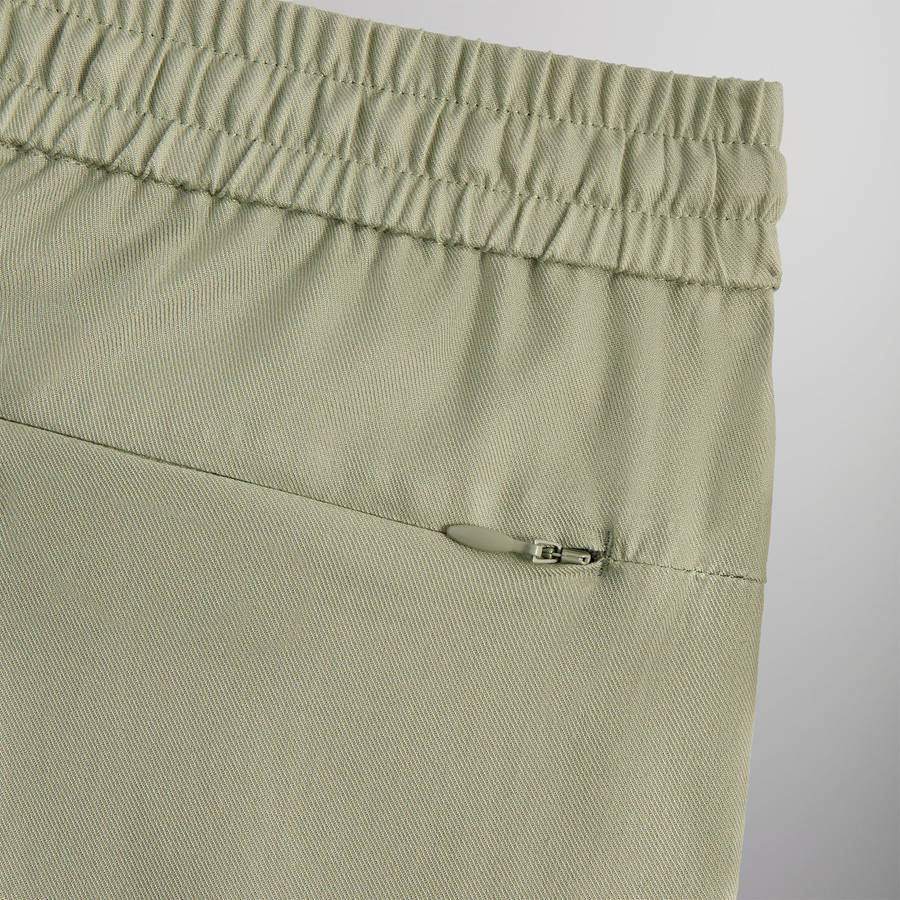 Green Men Kith Silk Cotton Cedar Shorts | 8693-YLXFP