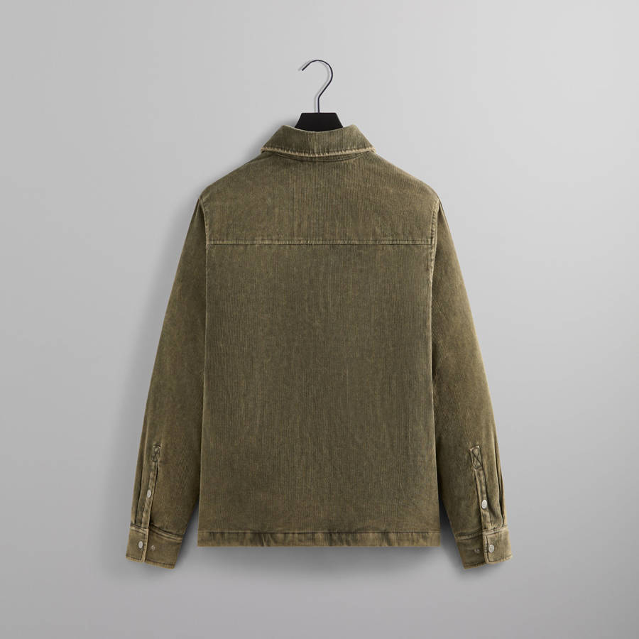 Green Men Kith Washed Corduroy Brixton Puffed Shirt Jackets | 1052-GNXVF