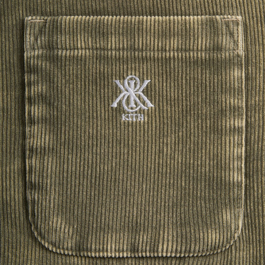 Green Men Kith Washed Corduroy Brixton Puffed Shirt Jackets | 1052-GNXVF