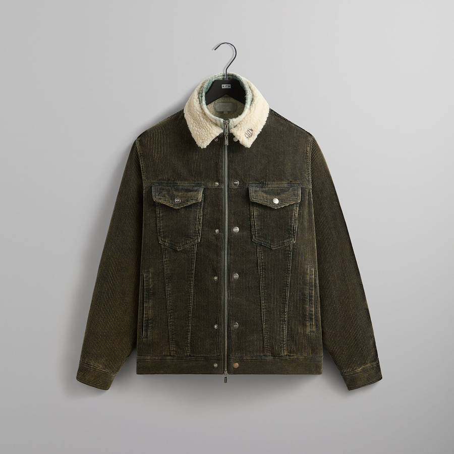 Green Men Kith Washed Corduroy Laight Jackets | 5201-GLBFV