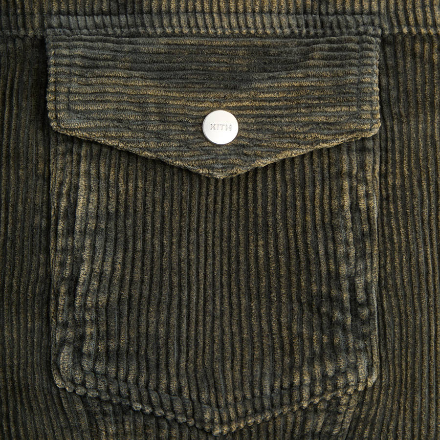 Green Men Kith Washed Corduroy Laight Jackets | 5201-GLBFV