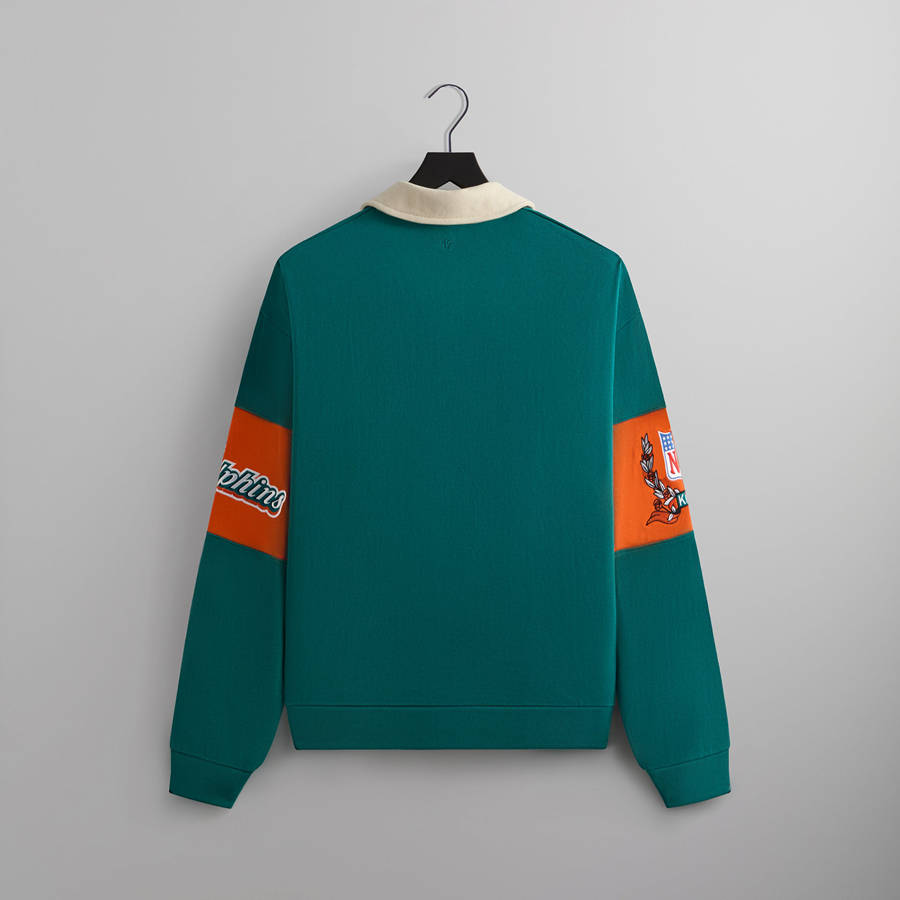 Green Men Kith and '47 for the NFL: Dolphins Nelson Collared Pullover Shirts | 4103-IACBV