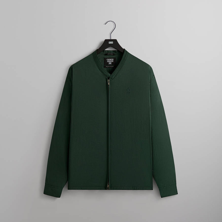 Green Men Kith and Giorgio Armani Front Zip Shirt Jackets | 7396-WFBZY