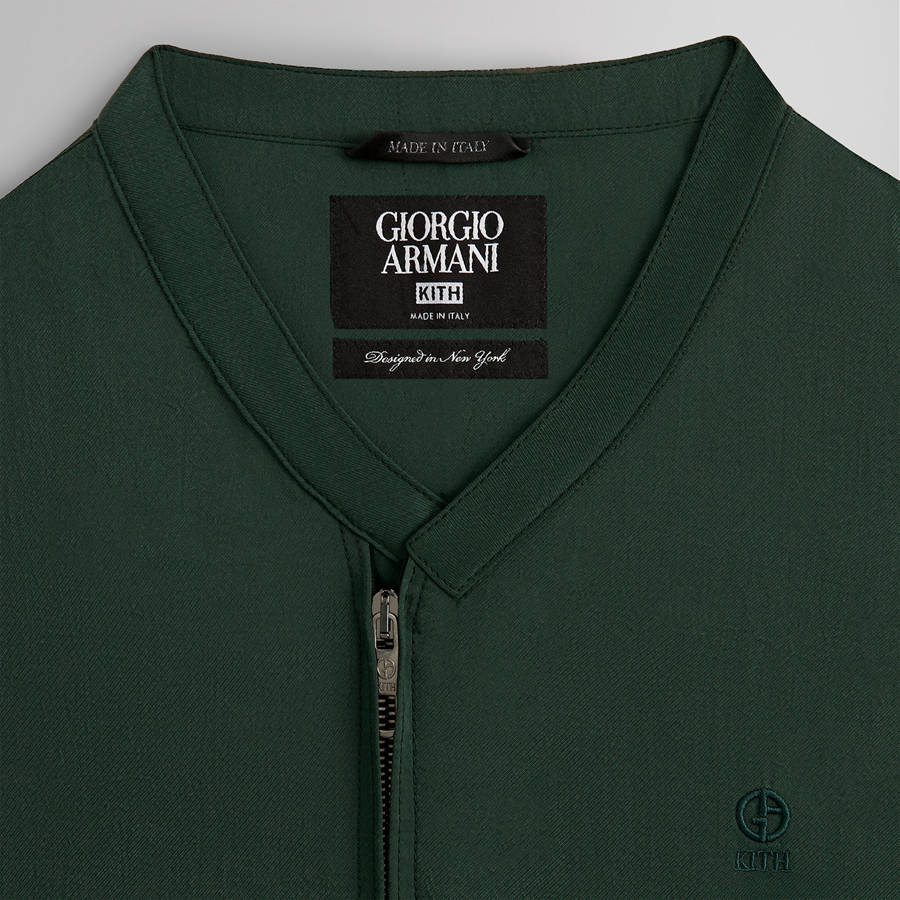 Green Men Kith and Giorgio Armani Front Zip Shirt Jackets | 7396-WFBZY