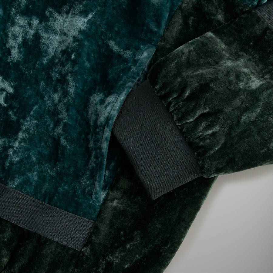 Green Men Kith and Kin Crushed Velvet Silas Bomber Jackets | 2861-TGKLV