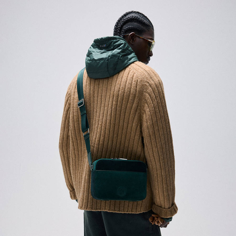 Green Men Kith for BMW Suede Camera Bags | 6382-EJKQR