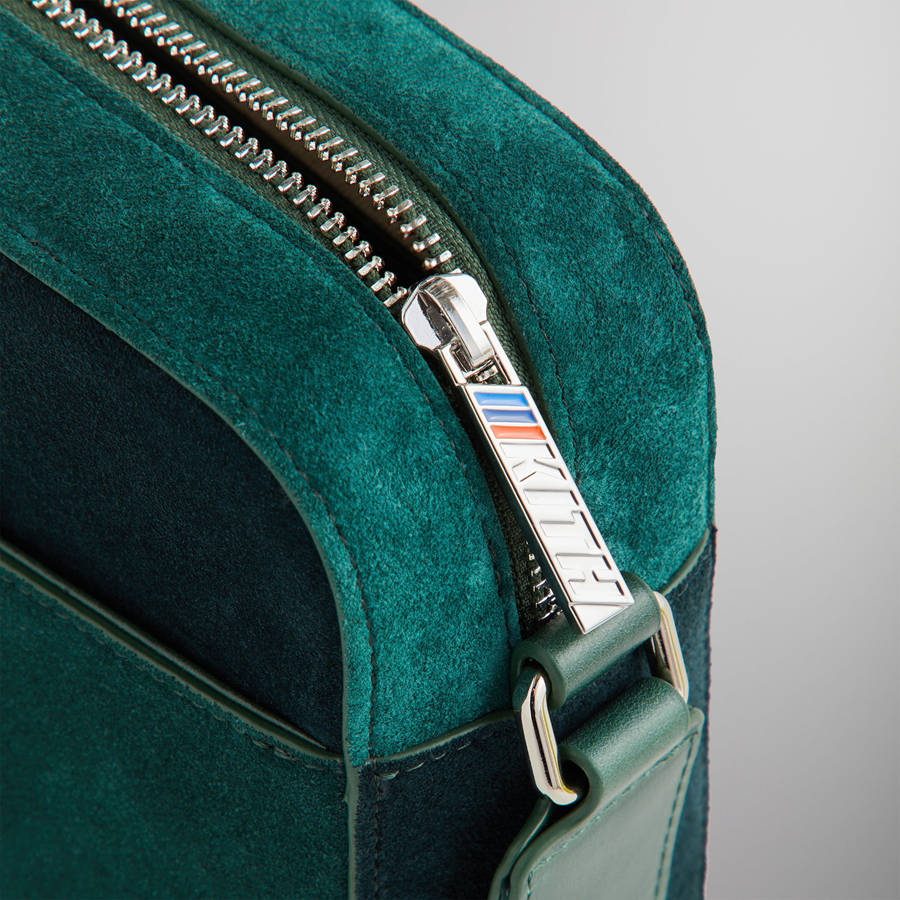 Green Men Kith for BMW Suede Camera Bags | 6382-EJKQR