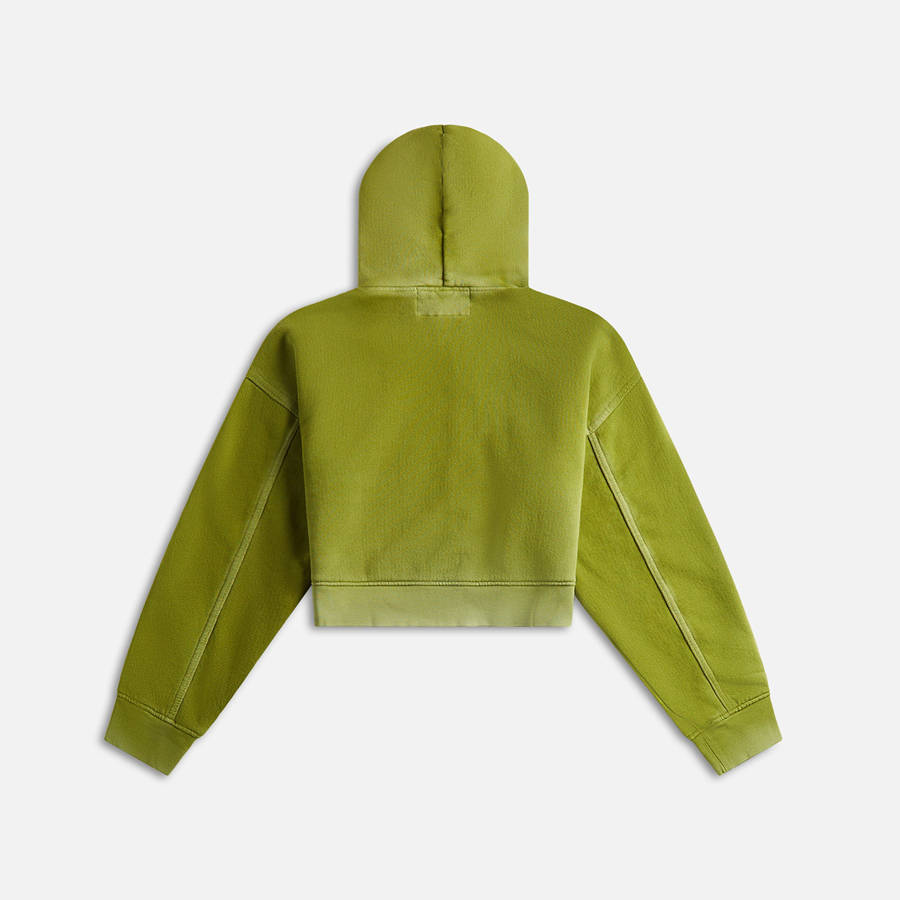 Green Women Kith Cotton Citizen Botston Crop Hoodie Sweatshirts | 0387-YMRUS