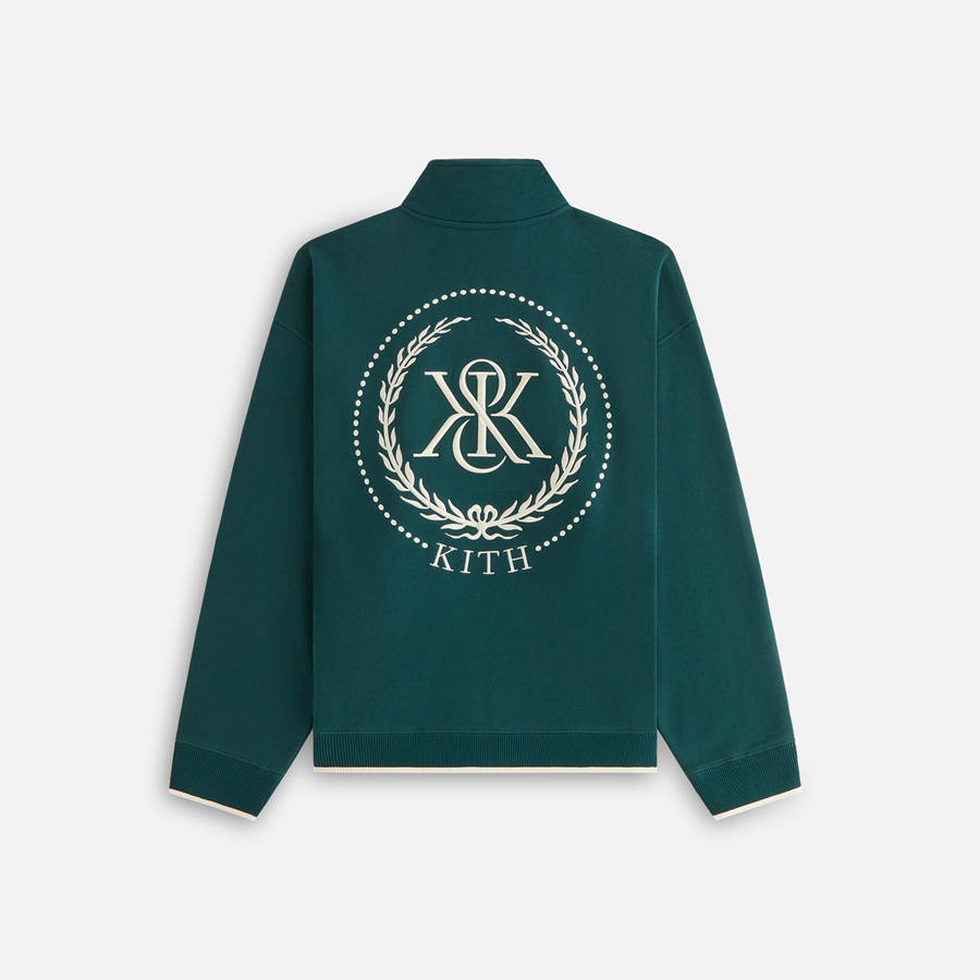 Green Women Kith Hunter III Crest Quarter Zip Sweatshirts | 6319-IKDYU