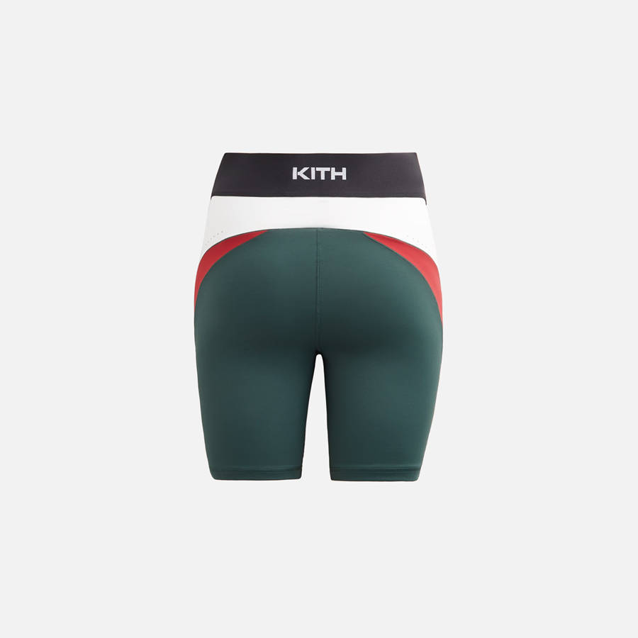 Green Women Kith Lana Panelled Biker Shorts | 4851-RVWHI