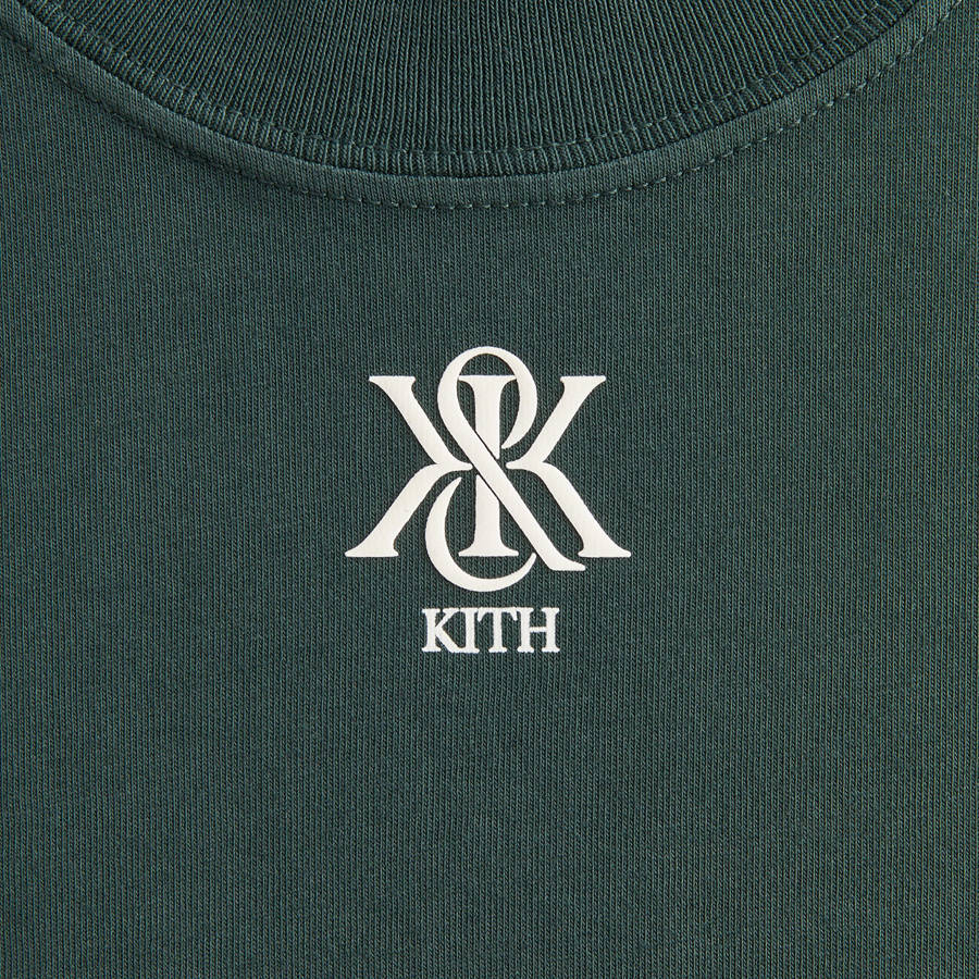 Green Women Kith Mock Neck Crest Vintage T-Shirt | 9574-BRNEY