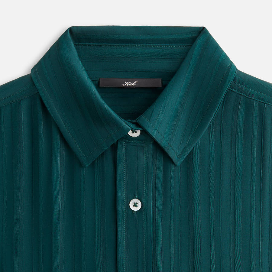 Green Women Kith Ora II Dobby Shirts | 2081-EKZSV