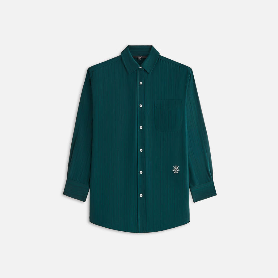 Green Women Kith Ora II Dobby Shirts | 2839-PDQVK