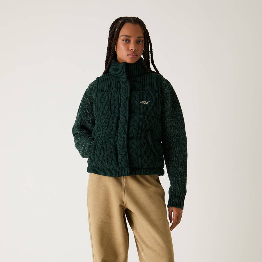 Green Women Kith Parker Cable Knit Vest | 8354-WMJNA