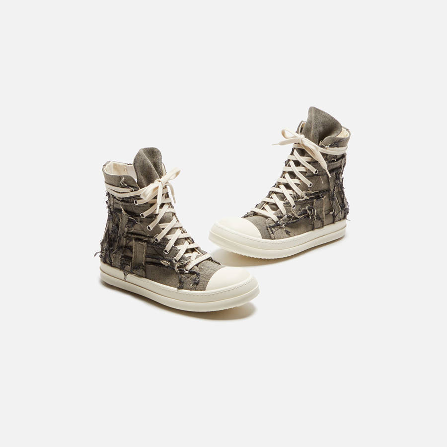 Green Women Kith Rick Owens WMNS DRKSHDW Slashed Sneakers | 0694-OWKHE