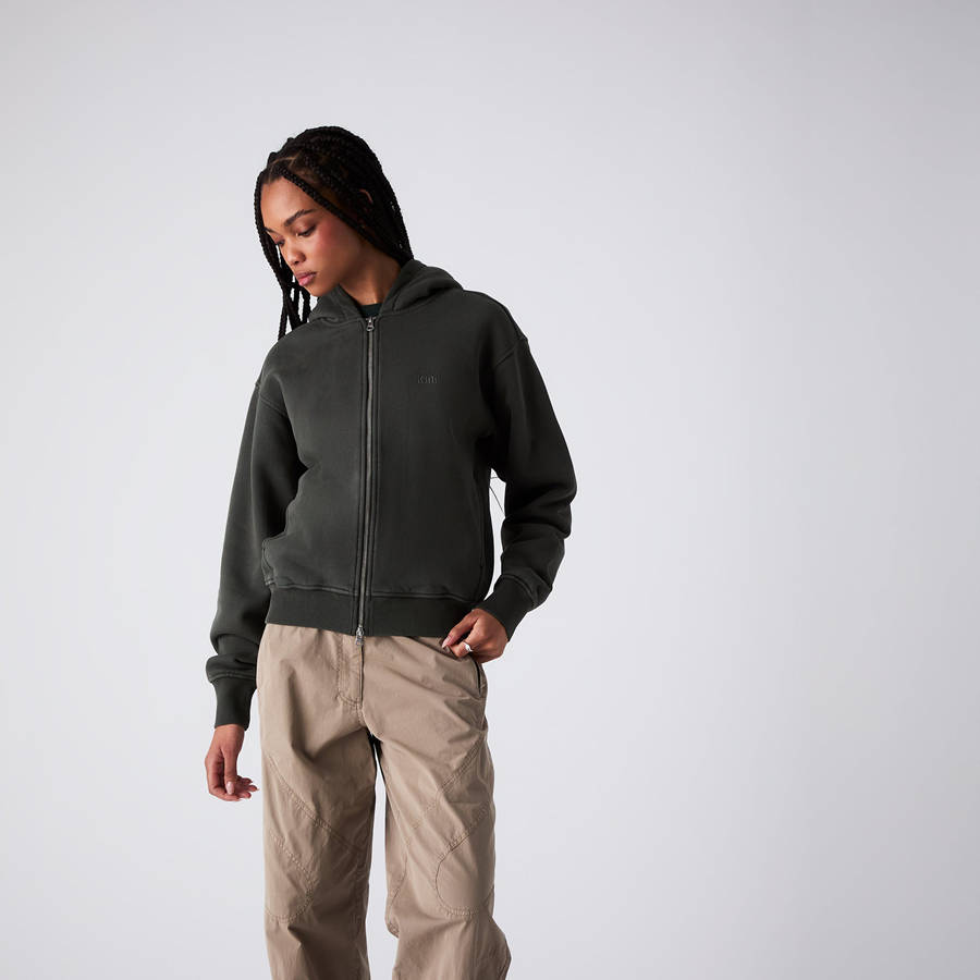 Green Women Kith Tanner Full Zip Hoodie | 7462-LJKCX