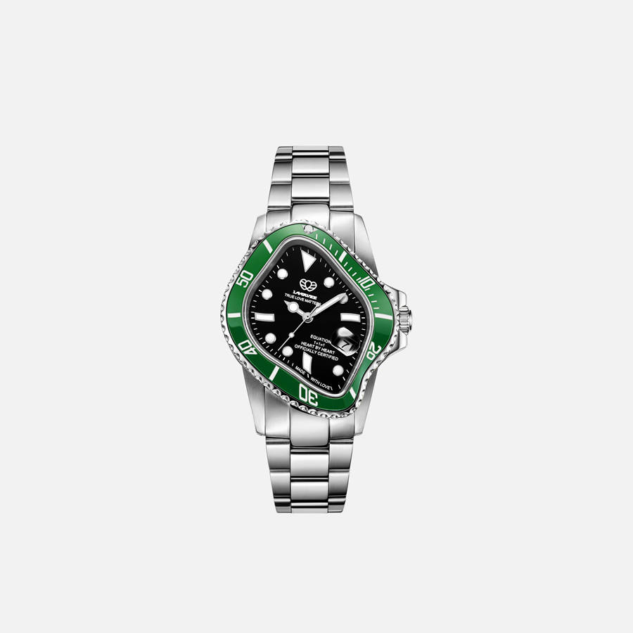 Green / Black Men Kith LAARVEE Silver Precision Steel Jewelry | 9375-WKVDH