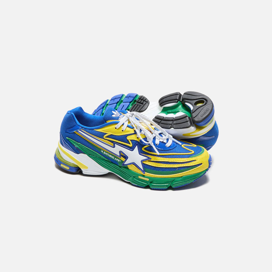 Green / Blue Men Kith adidas x Bape Orketro Sneakers | 5691-AUKHV