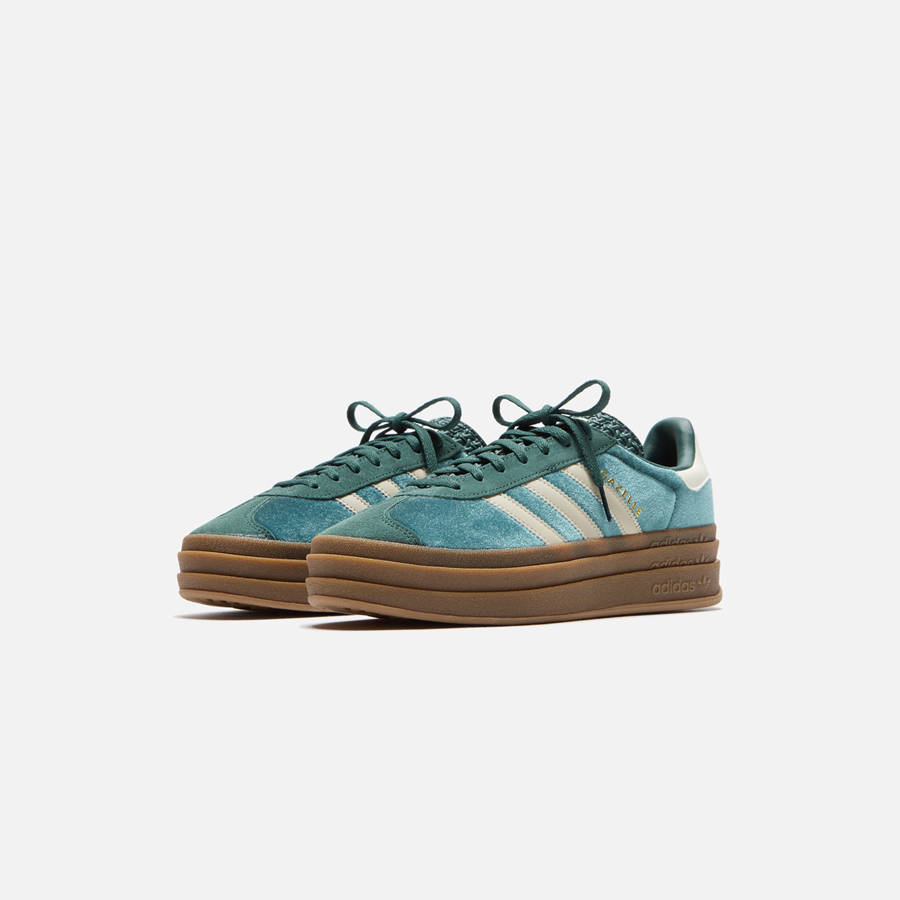 Green / Grey Women Kith adidas WMNS Gazelle Bold Sneakers | 5320-NLDBS