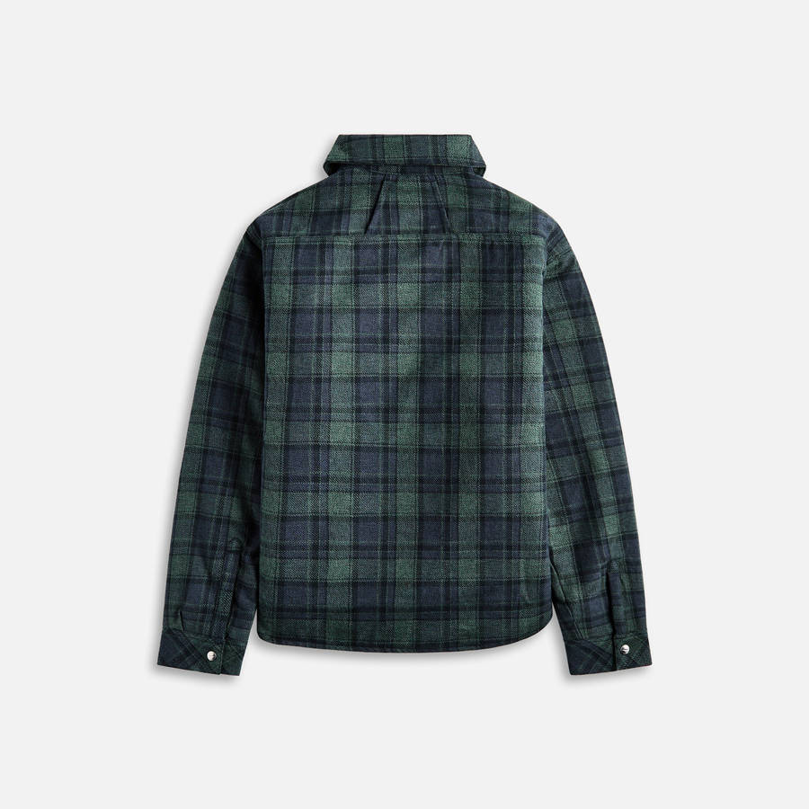 Green / Navy Men Kith Rhude Flannel Sherpa Overshirt Shirts | 8062-AFESC