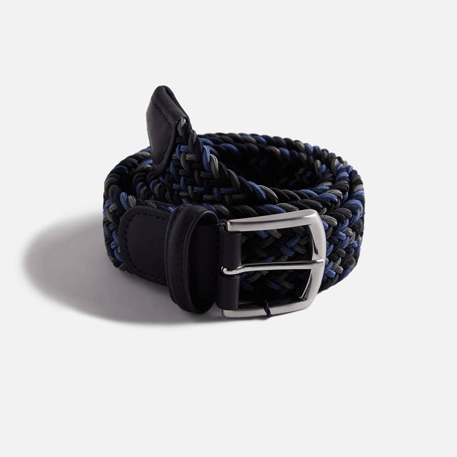 Green / Navy / Black Men Kith Anderson\'s Multi Color Stretch Woven Belts | 2736-WHLKJ