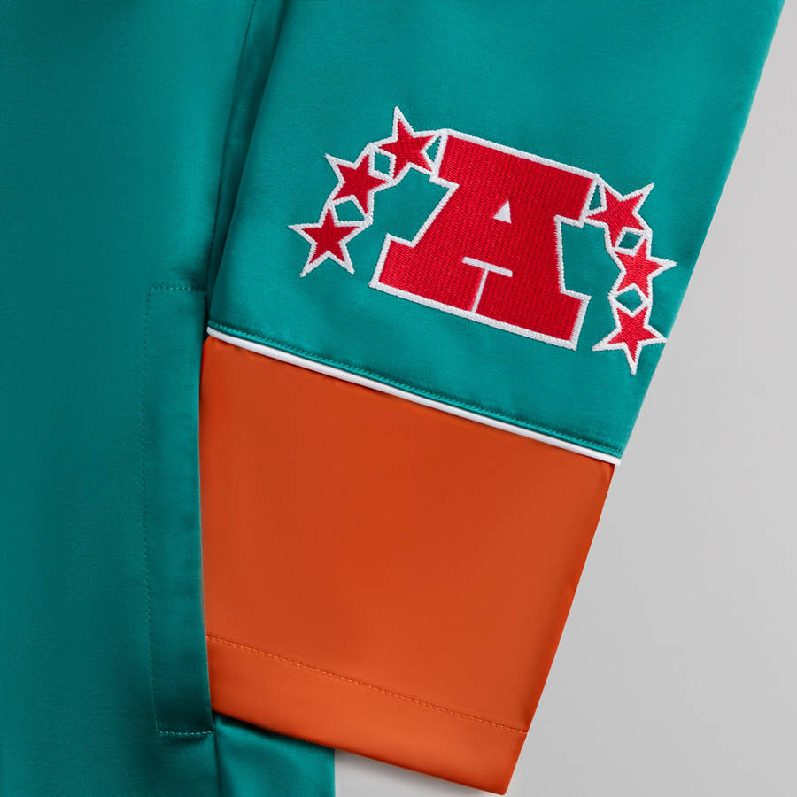 Green / Orange Men Kith and '47 for the NFL: Dolphins Kieran Coaches Jackets | 4153-PSVHJ