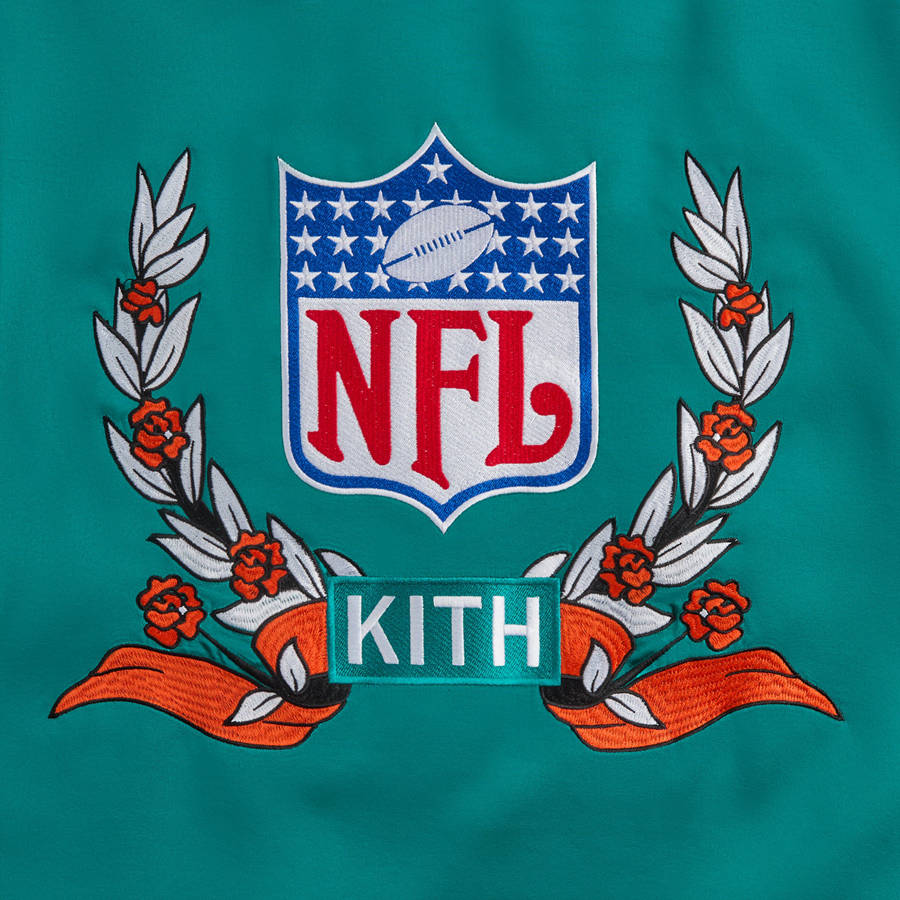 Green / Orange Men Kith and '47 for the NFL: Dolphins Kieran Coaches Jackets | 4153-PSVHJ