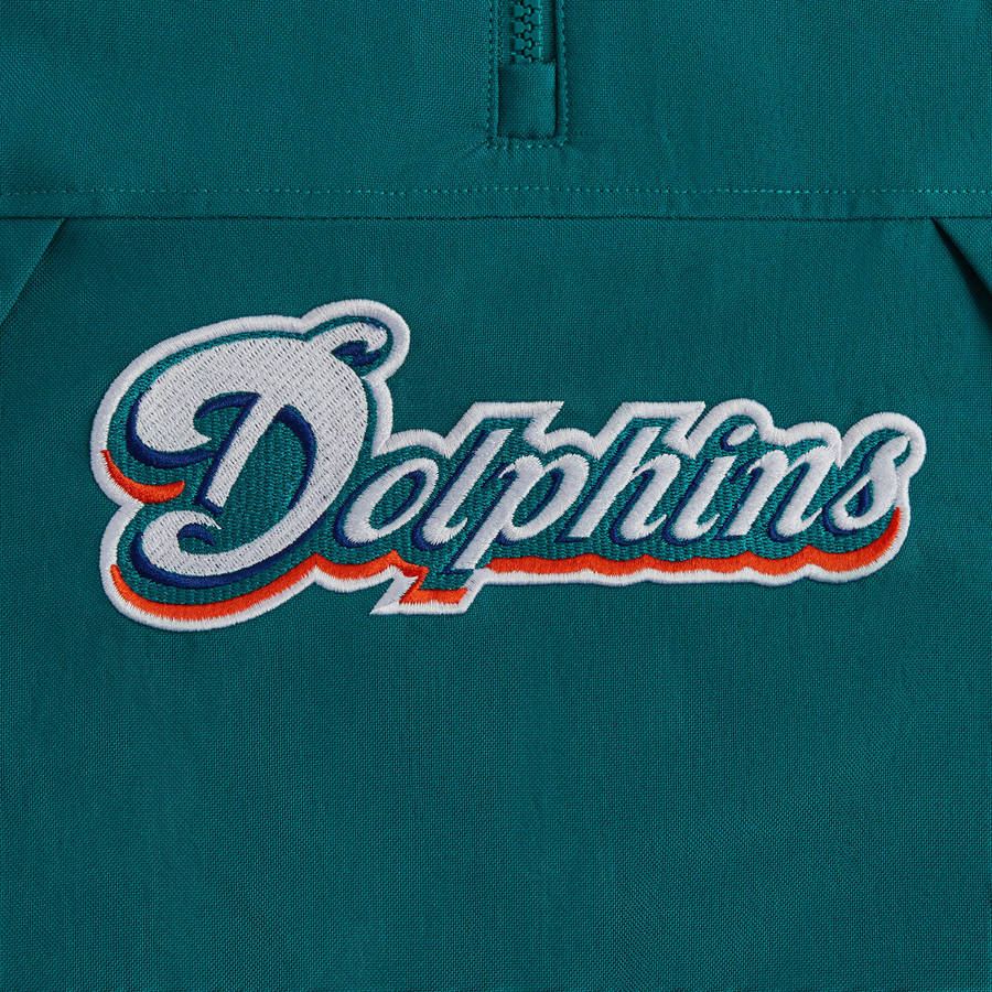 Green / Orange / White Men Kith and '47 for the NFL: Dolphins Quarter Zip Anorak With Hood Jackets | 4395-JYKMT
