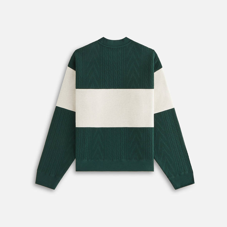 Green / White Women Kith Ashwin Cable Panelled Crewneck Sweatshirts | 6927-YNMEA