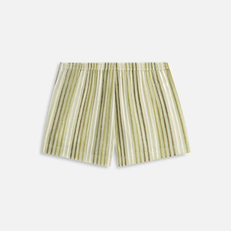 Green / White Women Kith Erika II Chenille Stripe Shorts | 4839-GIWTJ