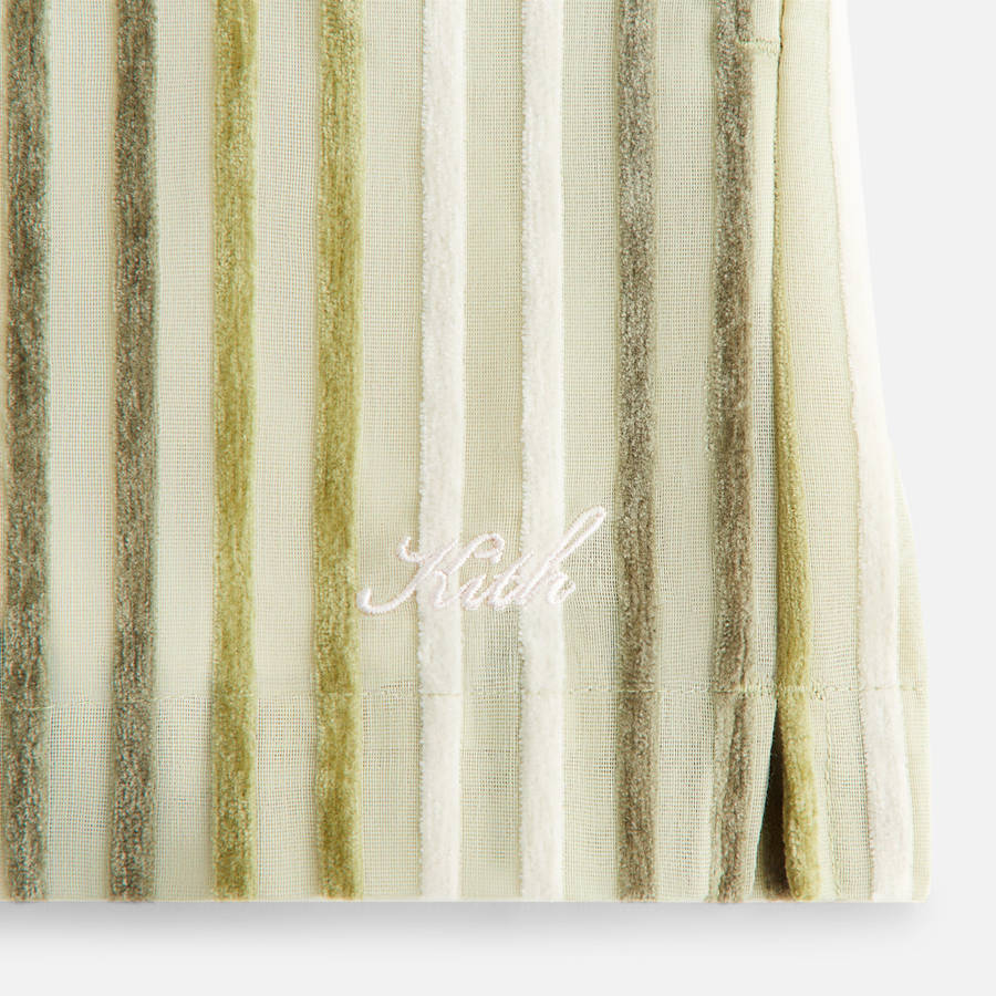 Green / White Women Kith Erika II Chenille Stripe Shorts | 4839-GIWTJ