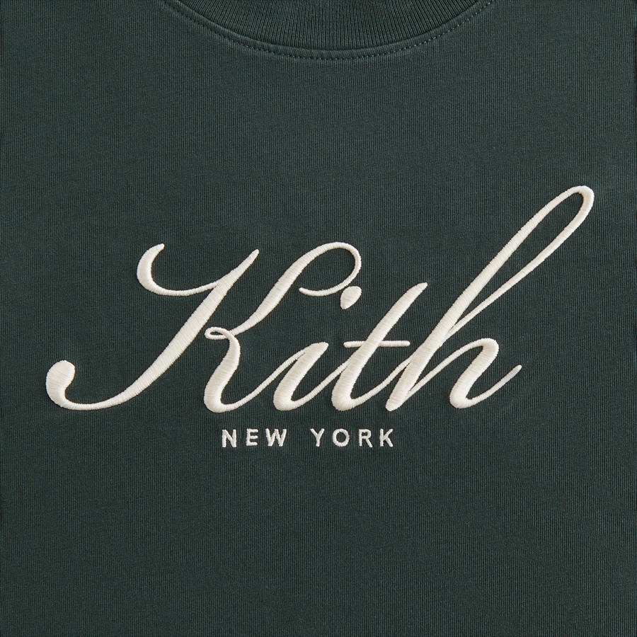 Green / White Women Kith Jasper Script Long Sleeve T-Shirt | 5793-KCWXY