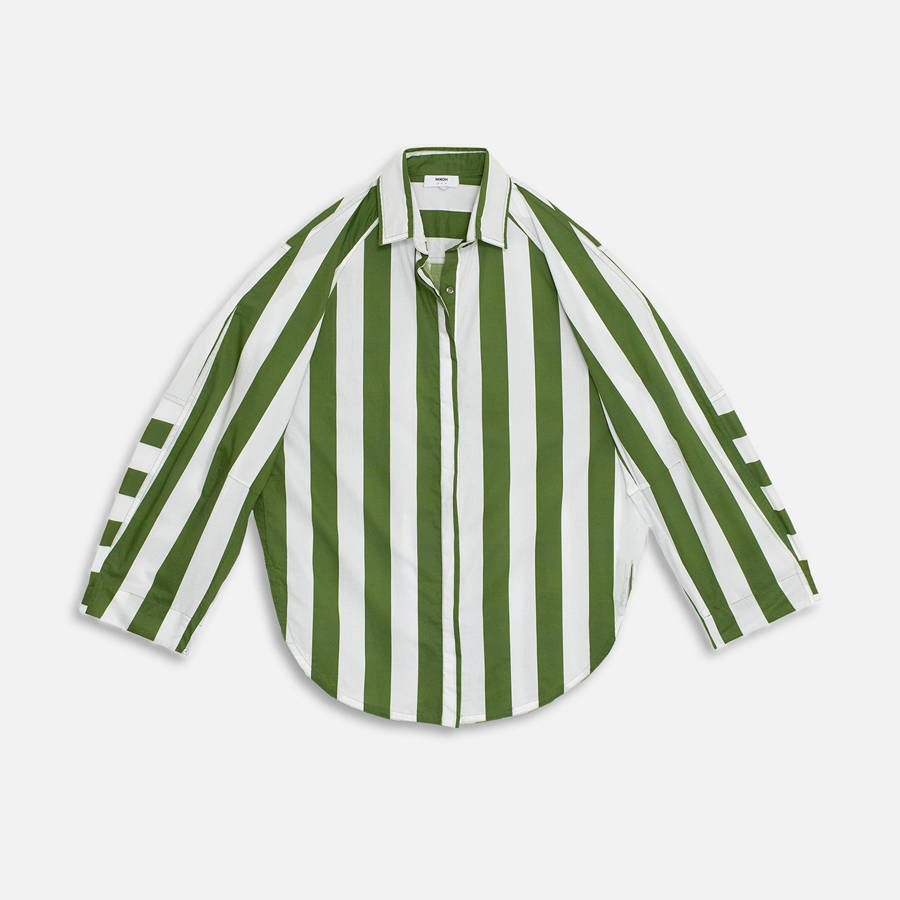 Green / White Women Kith Mikoh Paseo Shirts | 0281-TOBQN