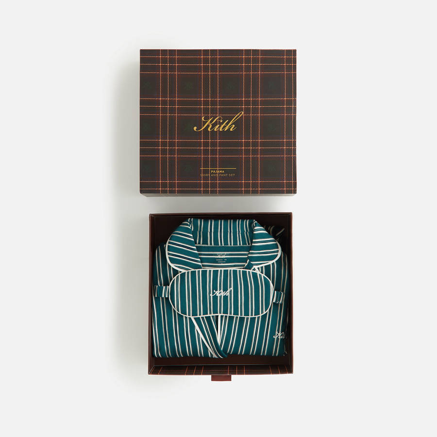 Green / White Women Kith Striped Pajama Set Underwear | 3520-SBDFY