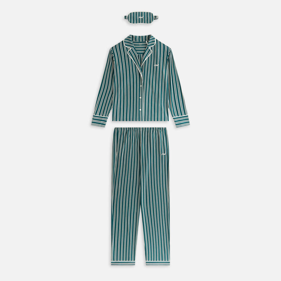 Green / White Women Kith Striped Pajama Set Underwear | 3520-SBDFY