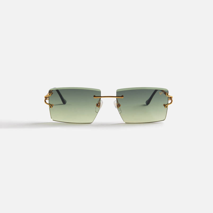 Green / Yellow Men Kith Vintage Frames Icon 24Kt Yellow Gold Sunglasses | 4758-OBJCK