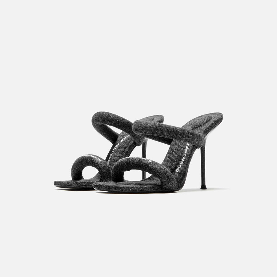 Grey Blue Women Kith Alexander Wang Julie Tubular Sandal Heels | 7926-LKBPY